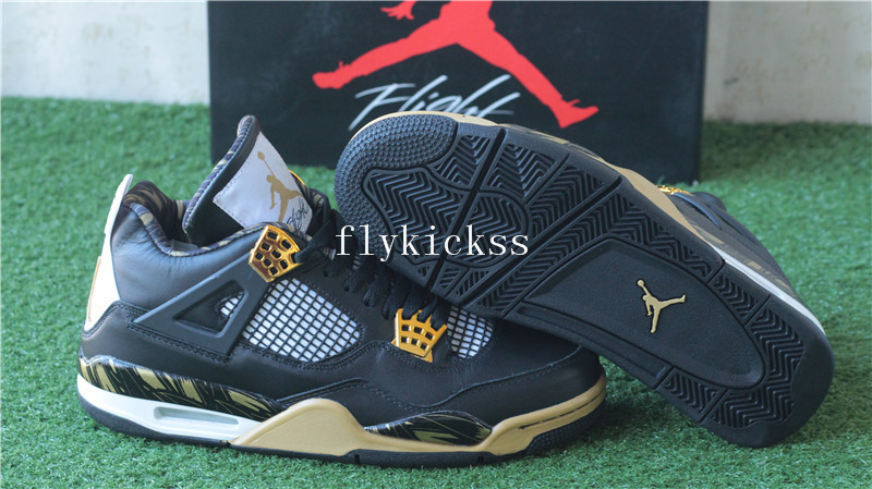 Authentic Air Jordan 4 Black Gold